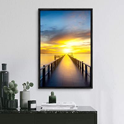 amazing sunset canvas art on top of the ocean