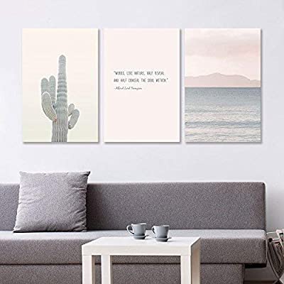 simple 3-panel canvas perfect for a simple cactus themed room