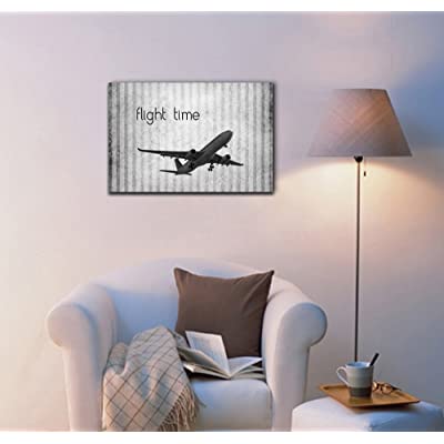 canvas in black and white for airplane room decor ideas