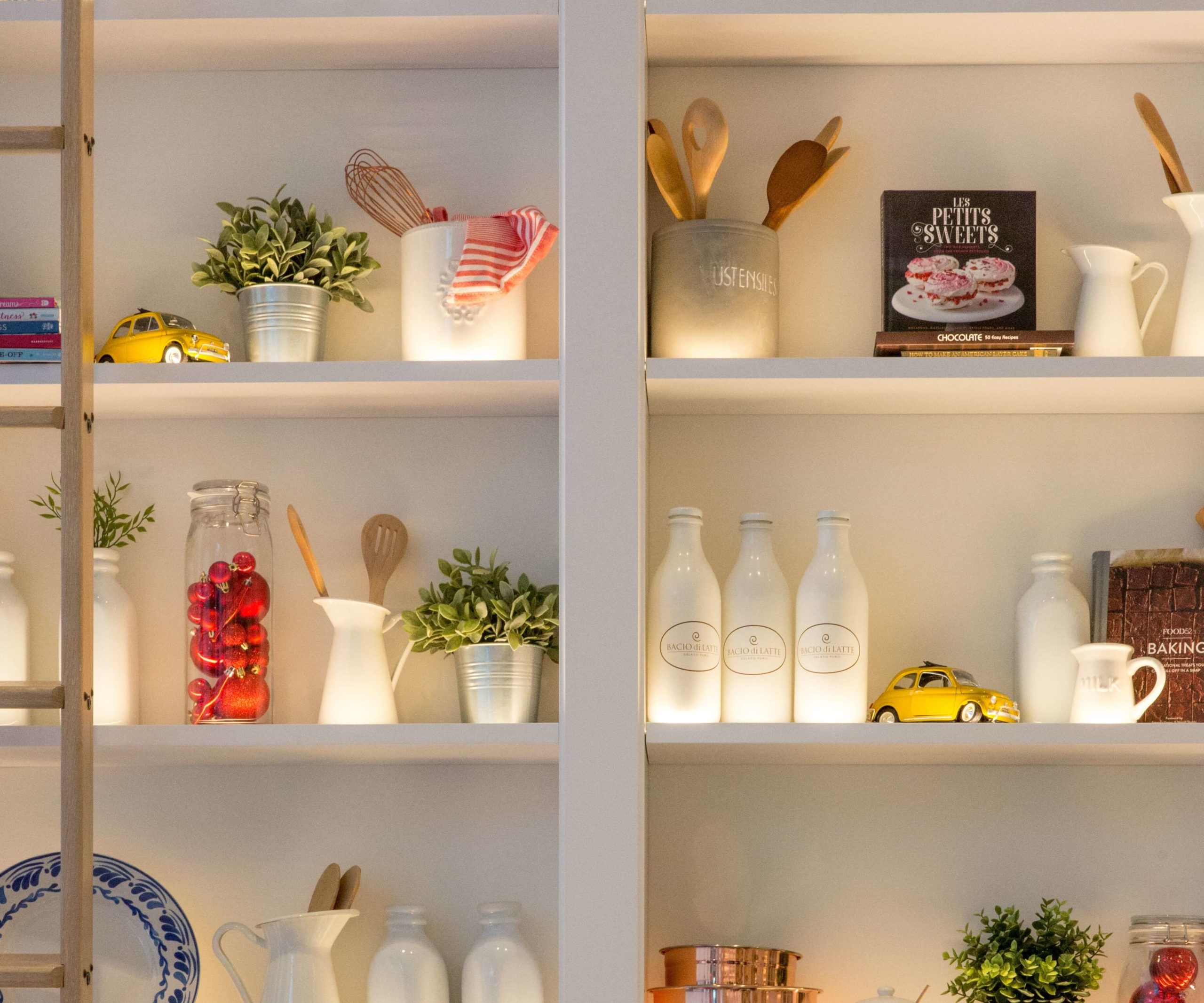 shelves on a wall