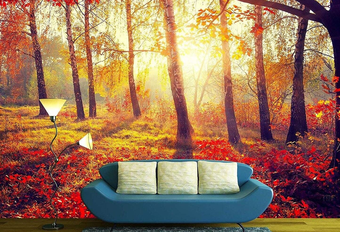 wall mural showing a beautiful autmn forest