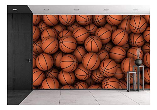 mural of basketballs together on the wall
