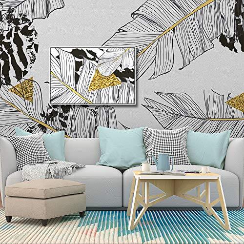 abstract art showing tropical leafs for man cave