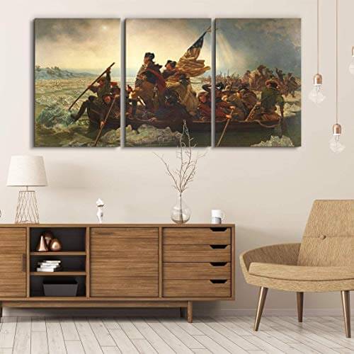 wall art of George Washington crossing the Delaware