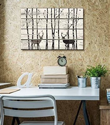 rustic deer art as cabin decor ideas