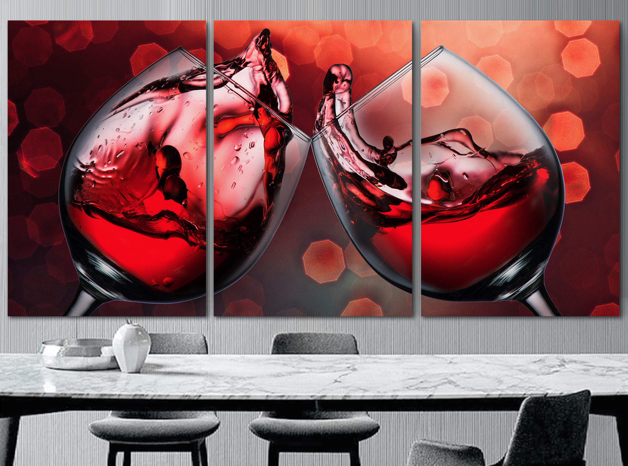 large 2 glass canvas showing one of many great wine decor ideas