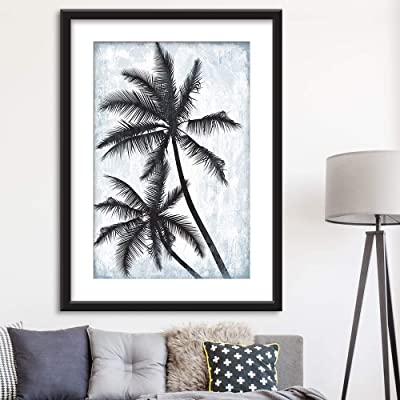 beach wall art dark palms