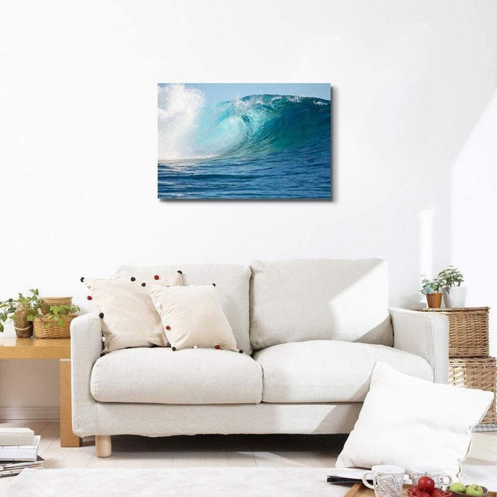 a large wave crashing in art as beach house decorating ideas for you