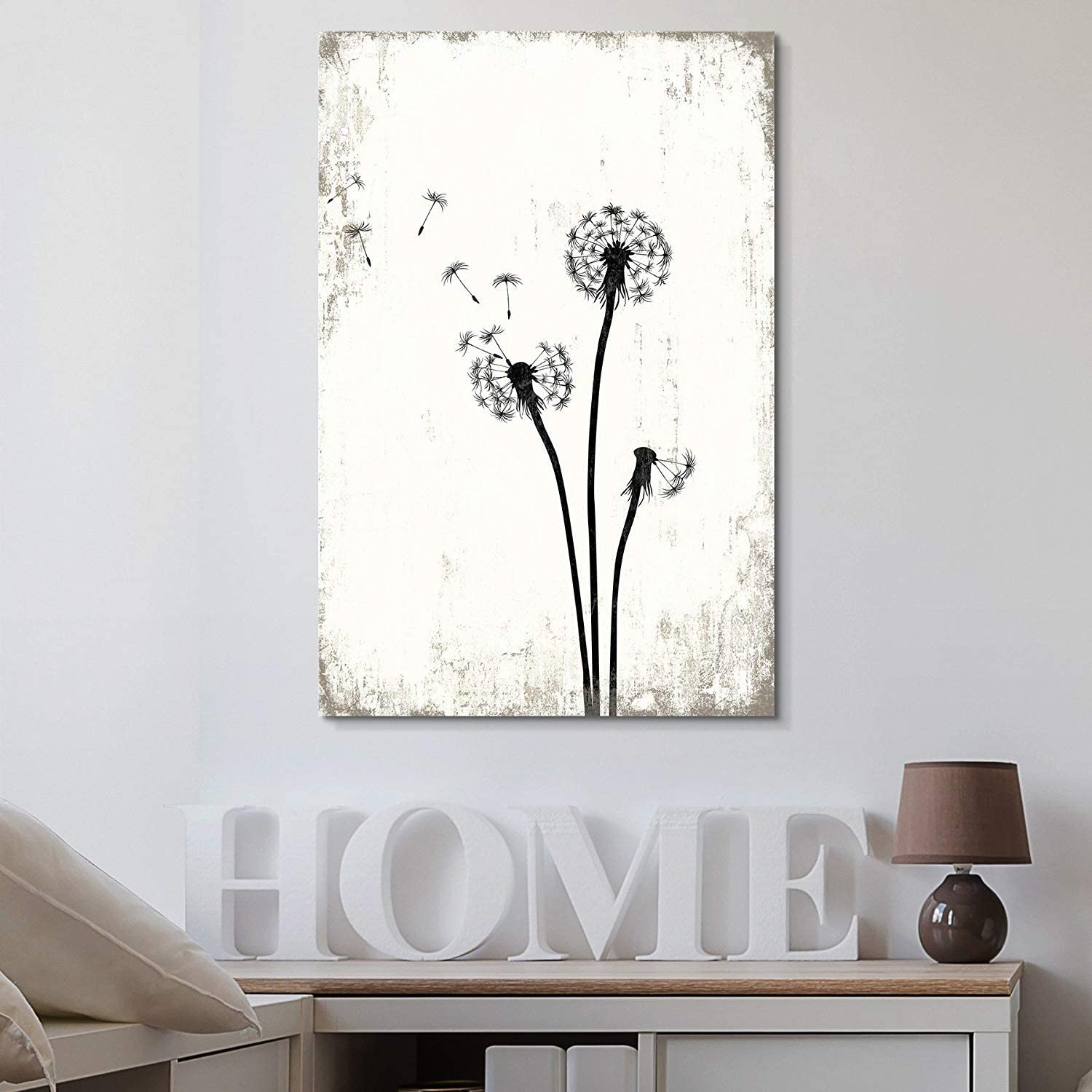 dandelions rustic flower wall decor blowing away