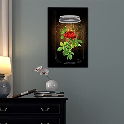 rose in a jar canvas art rose decorations for the bedroom