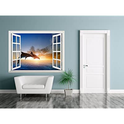 dolphin faux window canvas as under the sea decorations