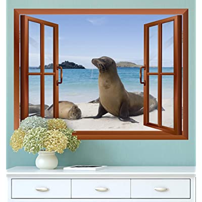 fake window of a seal canvas art