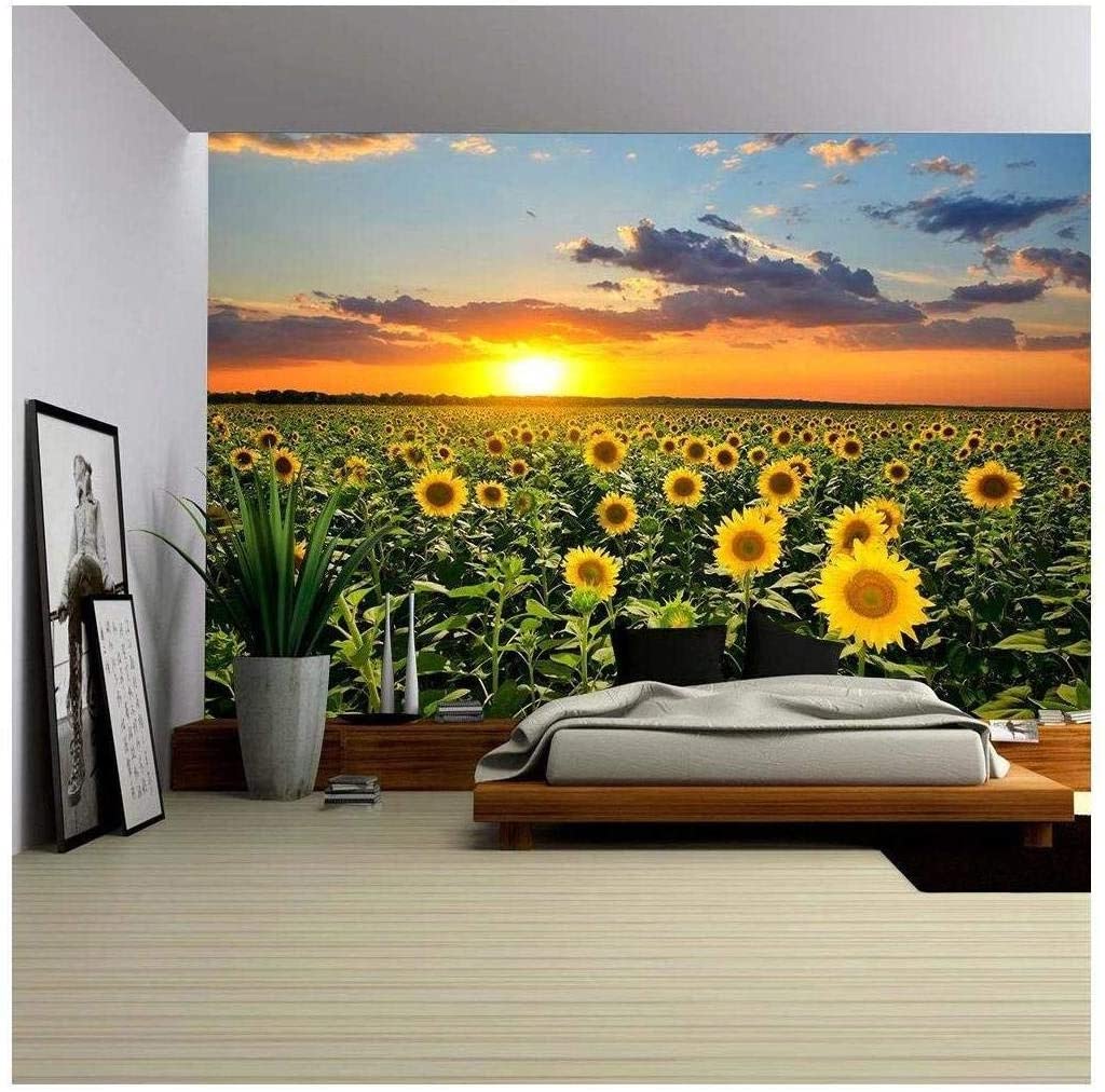 amazing mural of a garden sunflower decor ideas