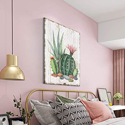 beautiful flowering cactus art for a cactus themed bedroom