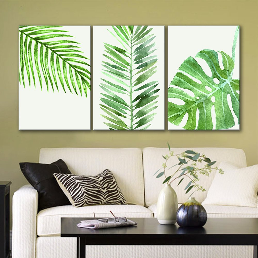 beautiful tropical leaf themed living room