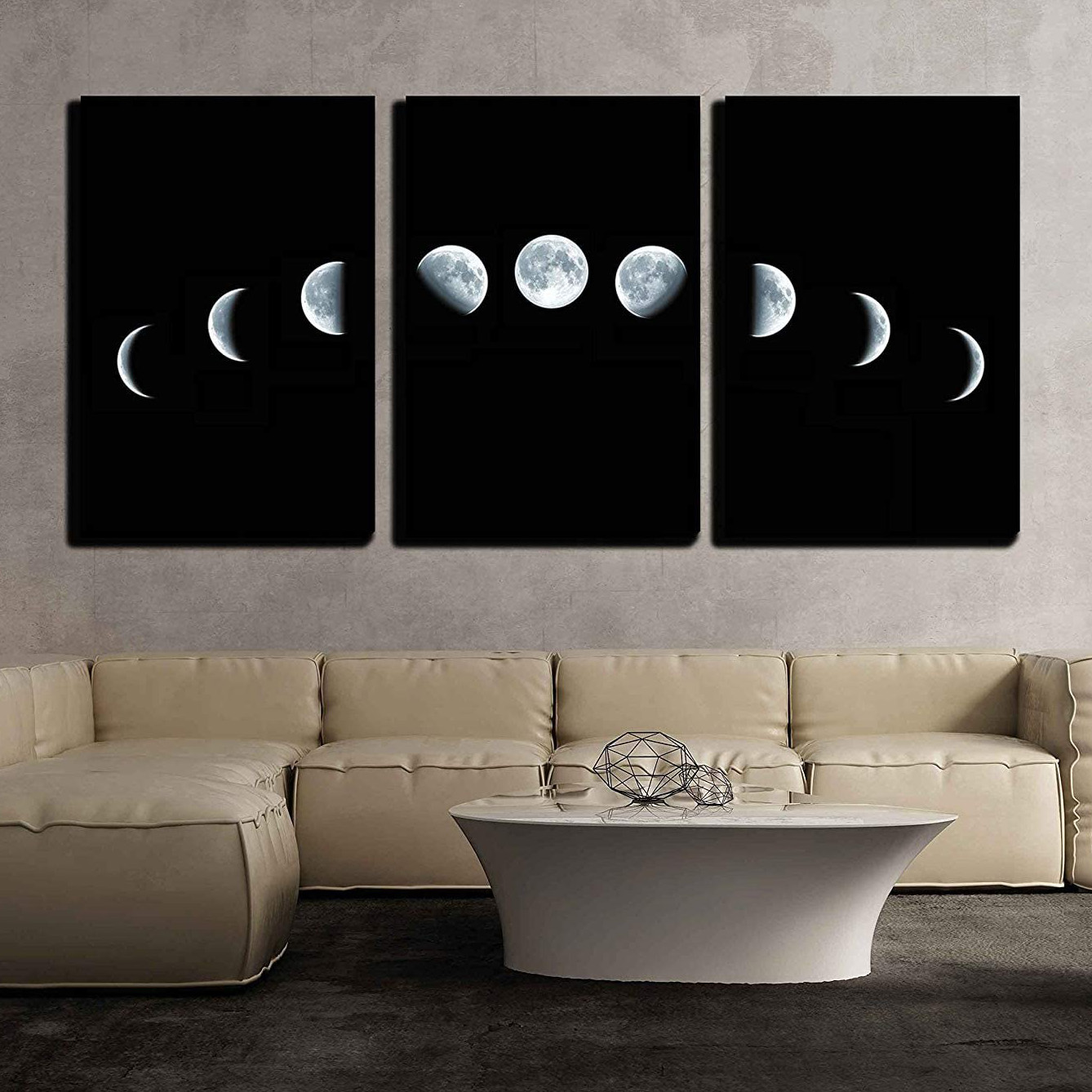the phases of the woon on a canvas