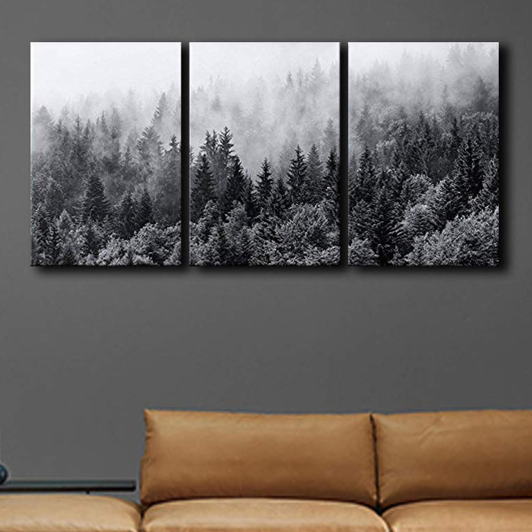 misty forest wall art beautiful nature scenes