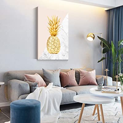 golden art for pineapple themed room