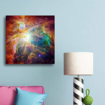 beautiful multi color cosmic painging galaxy themed room decor idea