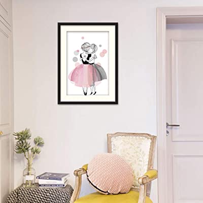 lovely and sweet wall decor featuring two little girl ballerinas hugging