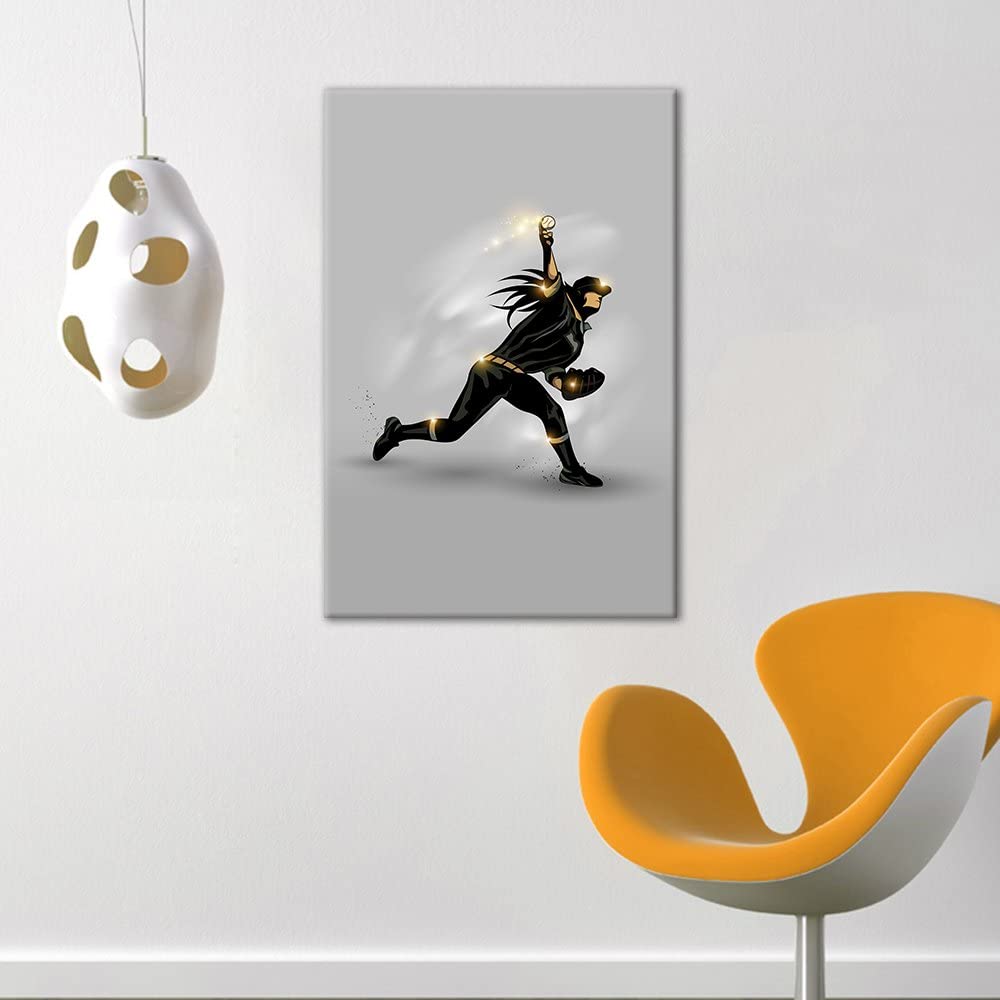 animated canvas art of a baseball pitcher