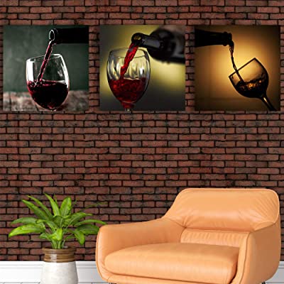 3 panel set of wine pouring