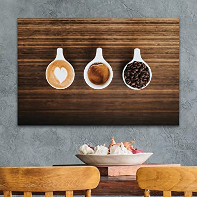 canvas art over a kitchen table of coffee in all stages for coffee decor ideas