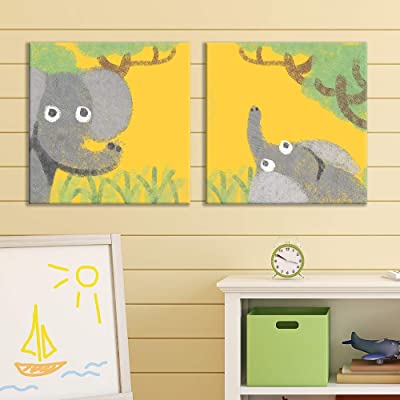 elephants on canvas for kids