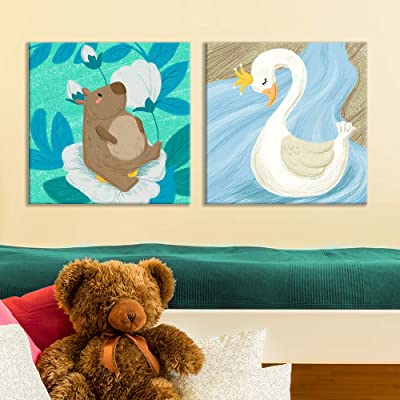 bear and swan split canvas for kids