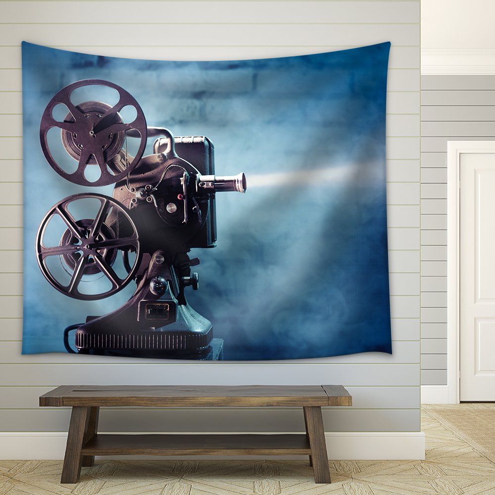 hanging tapestry featuring an old school movie reel for cinema room decor
