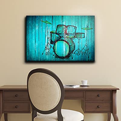 amazing blue drum canvas as music decor ideas