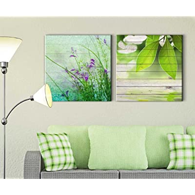 beautiful wild flowers on wood style canvas for spiritual room decor