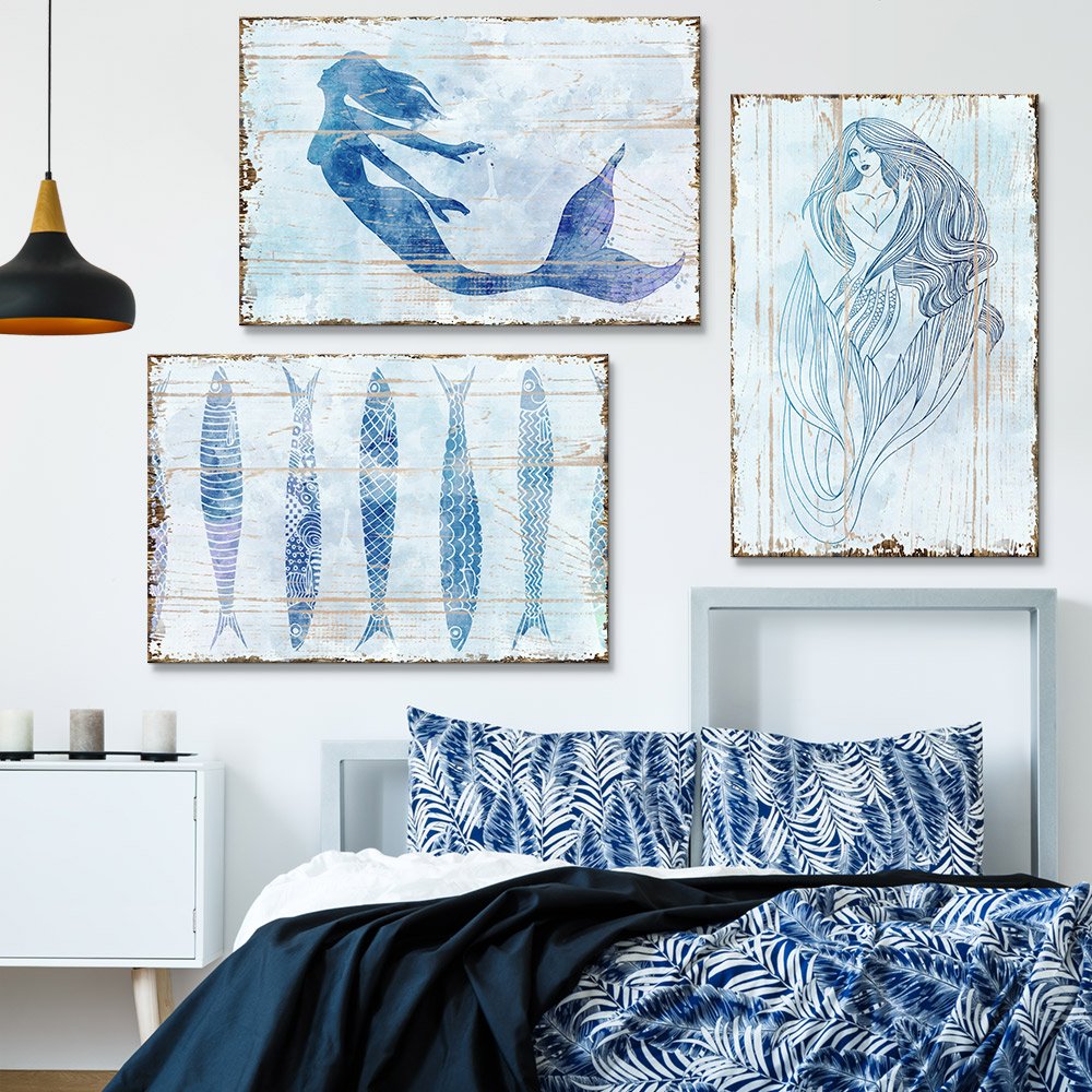rustic mermaid prints for the bedroom