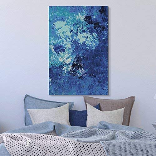 abstract ocean artwork for a sea themed bedroom
