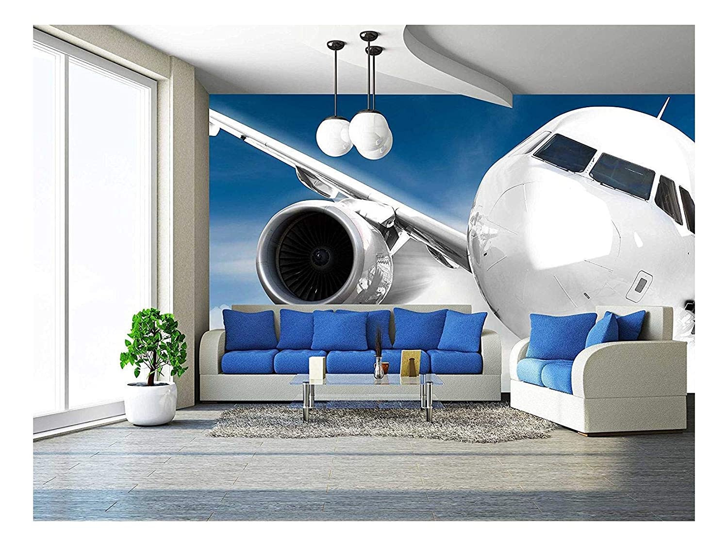 full airplane wall mural