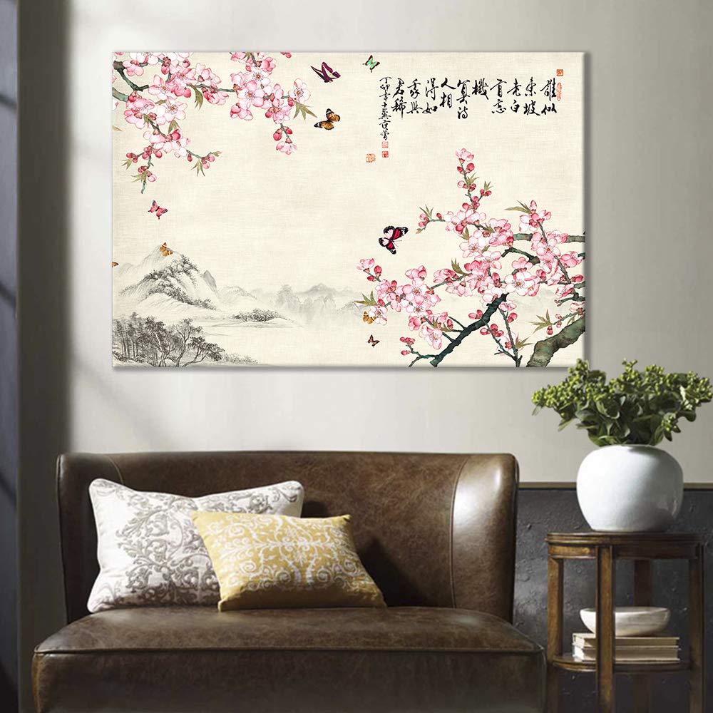 nice classic canvas with cherry blossoms for Asian decor ideas