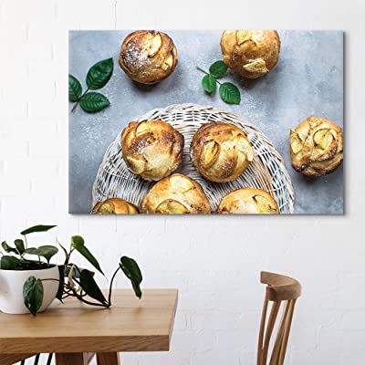fresh italian baked buns on canvas art on wall