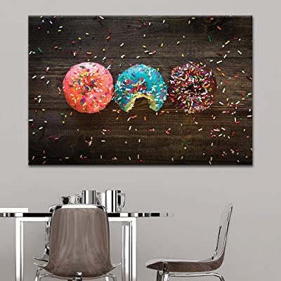 canvas art featuring 3 doghnuts in a line