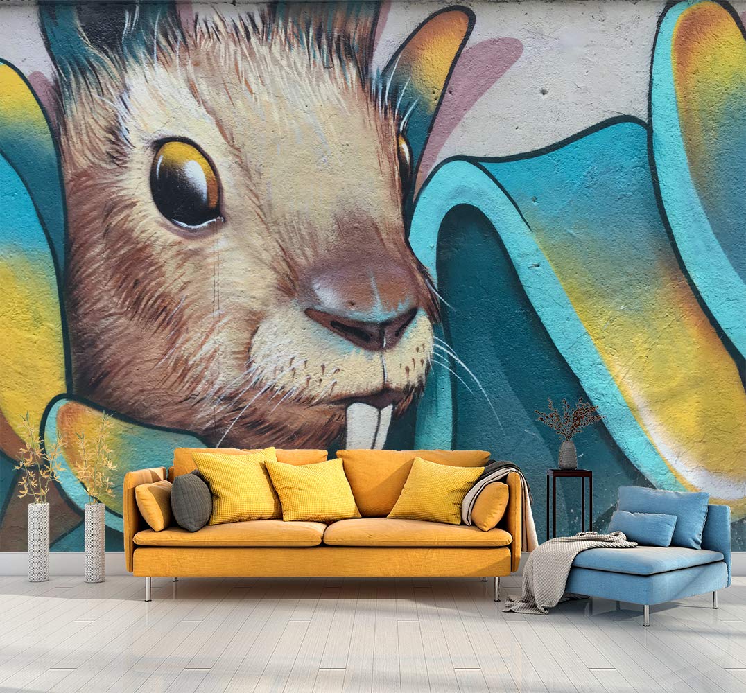 large rabbit for graffiti home decor style