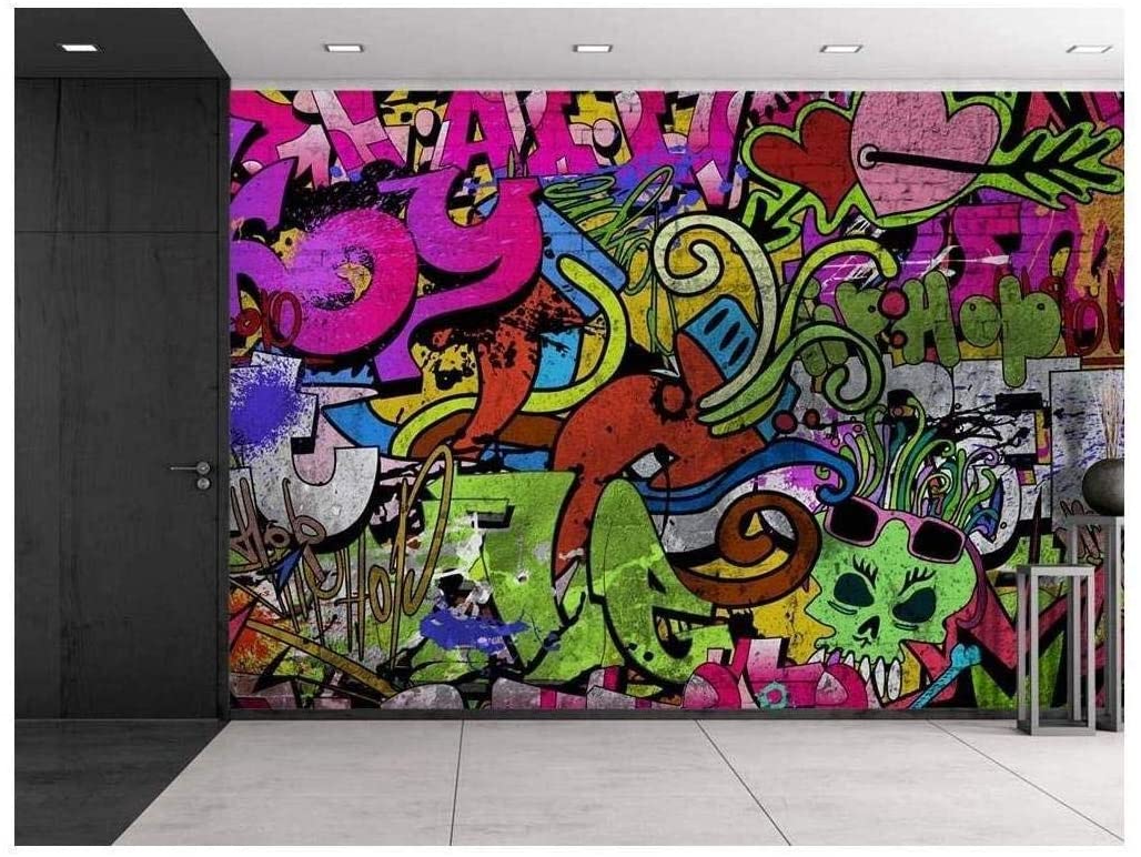 very colorful graffiti mural