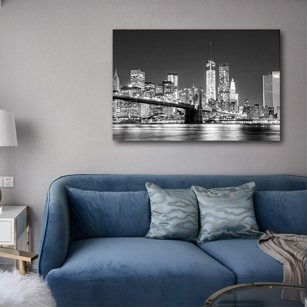 Amazing print of New York bright at nighttime