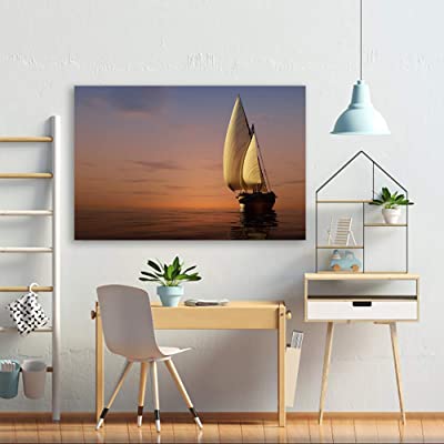 beautiful ship sailing on the ocean canvas on a wall