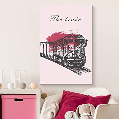 pink train art