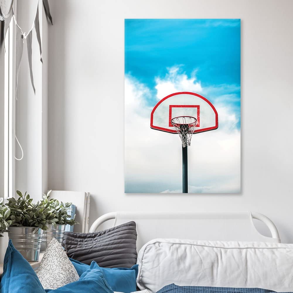 blue sky basketball art