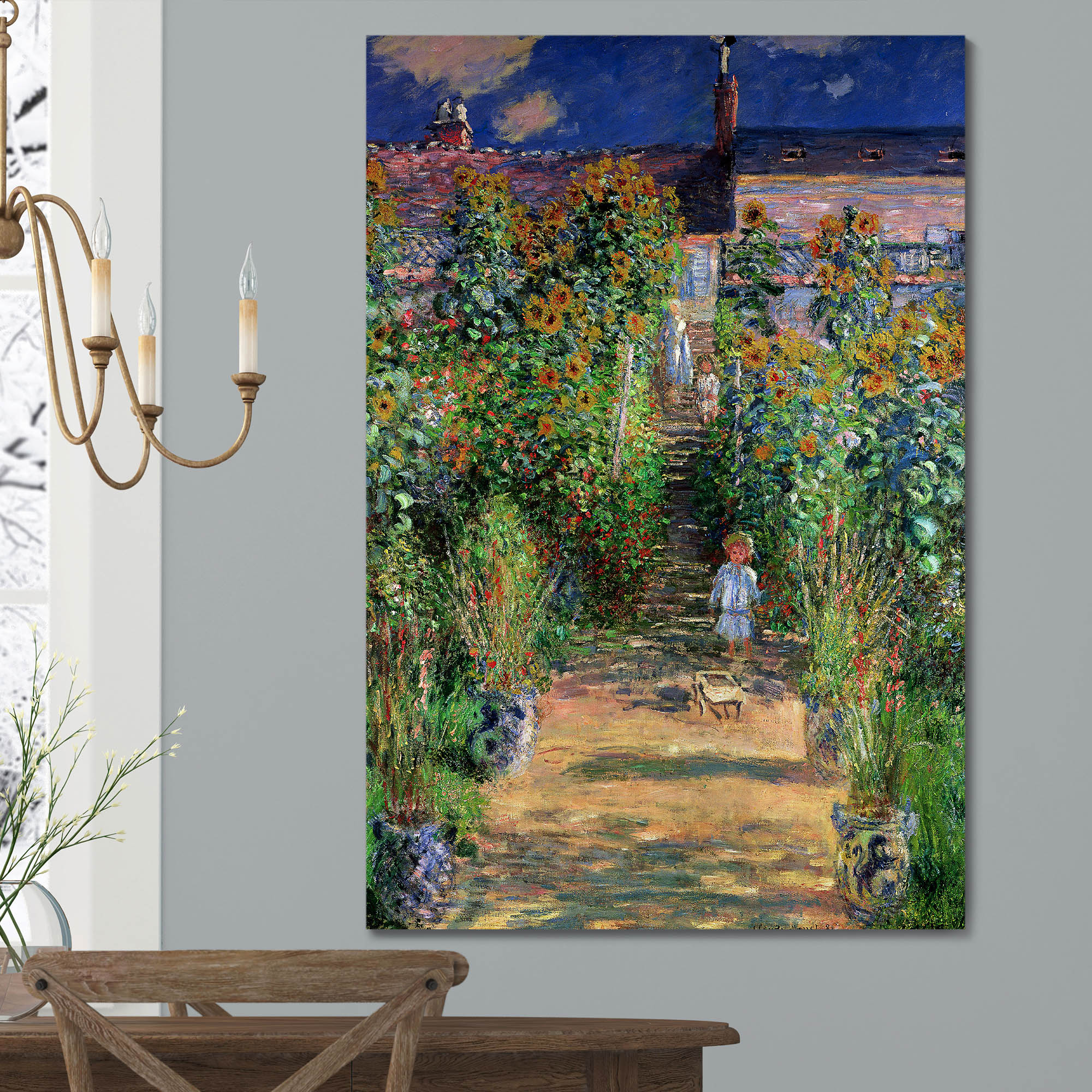the artists garden at Vetheuil on the wall in a kitchen